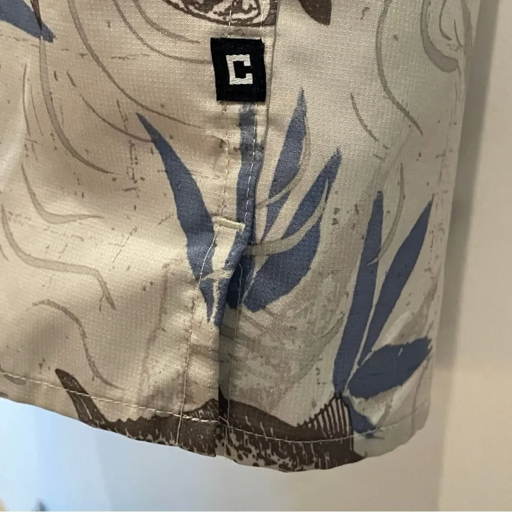 Chaps Blue and Gray Fish Pattern Casual Button Down Shirt, Size XL - Picture 4 of 9